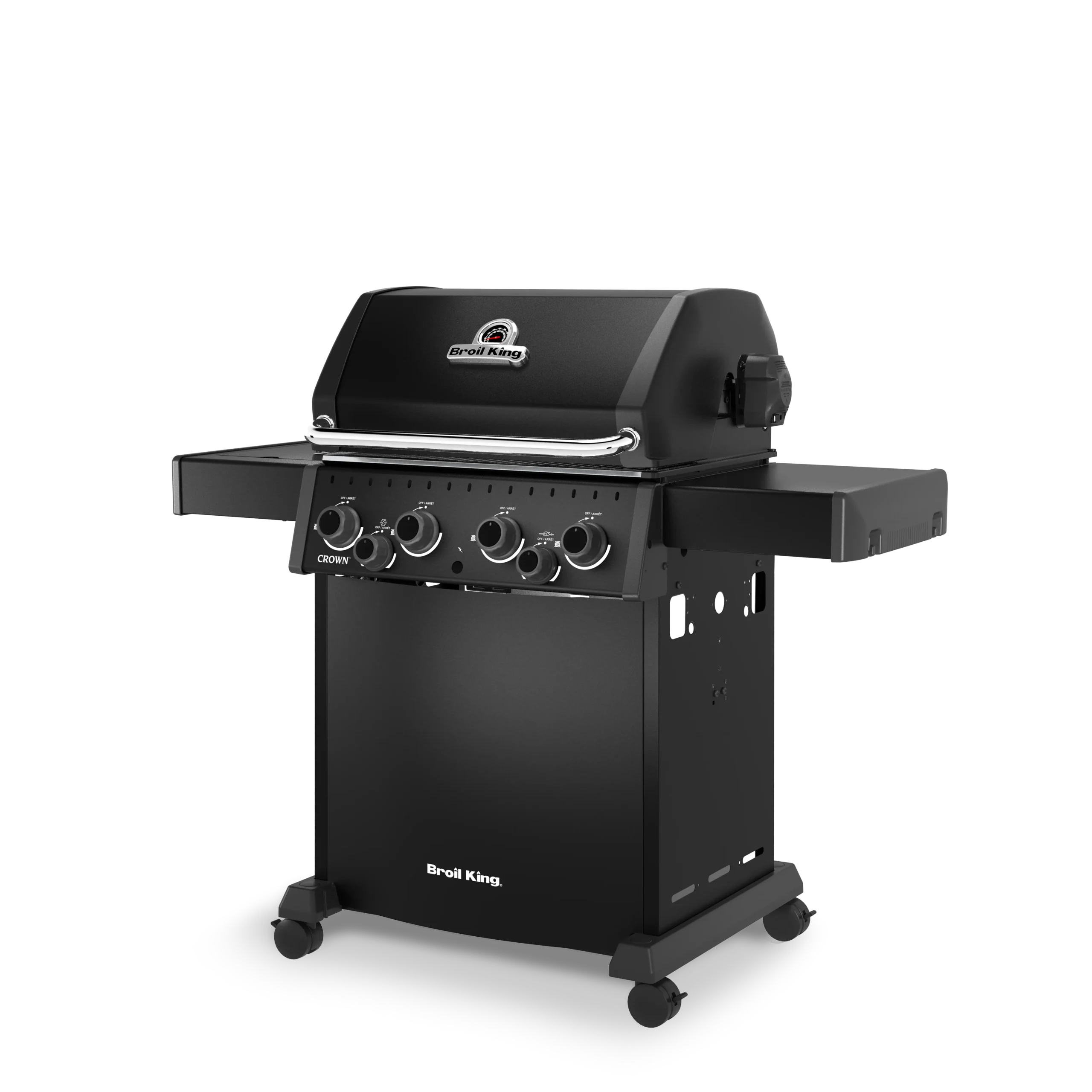 Broil King Crown™ 480 Shadow plinski roštilj s otvorenim poklopcem