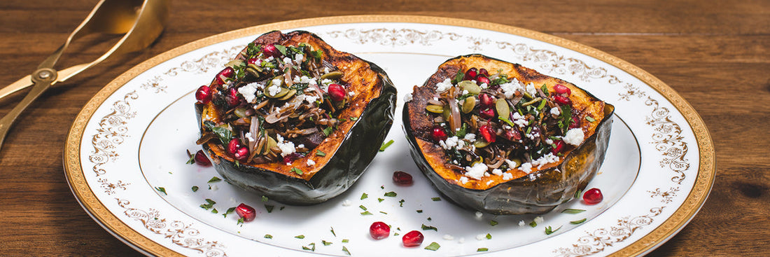 Butternut tikva sa salatom od divlje riže